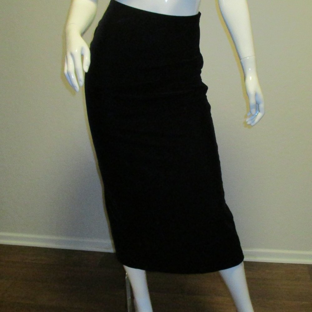Bebe Black Velvet Maxi Rear Split Small Skirt -- Final Price